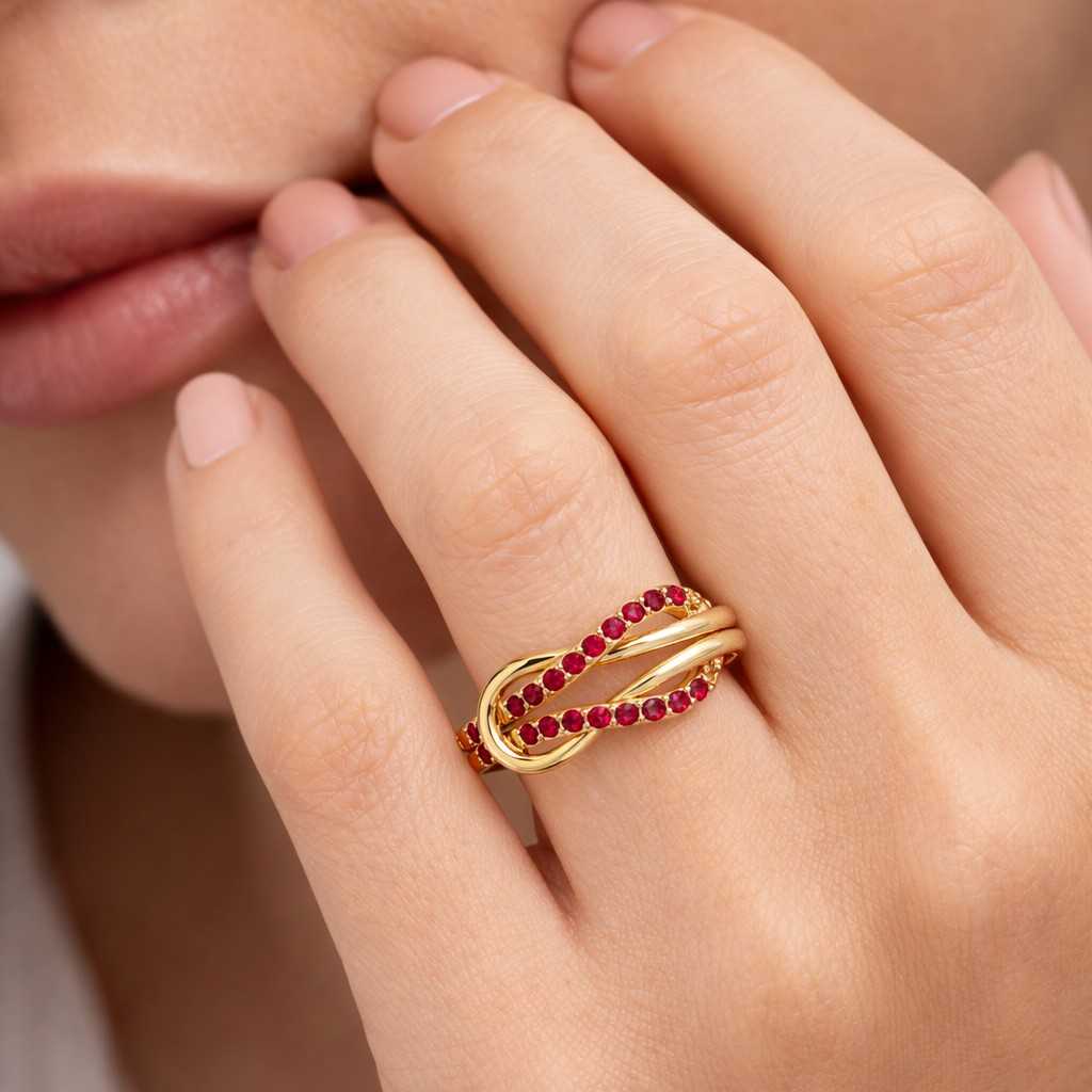 promise ring openwork ring curved ring split shank ring crystal ring silver tone ring red crystal ring handmade ring artisan ring unique ring trendy ring classic ring polished ring sleek ring fine ring gift ring romantic ring