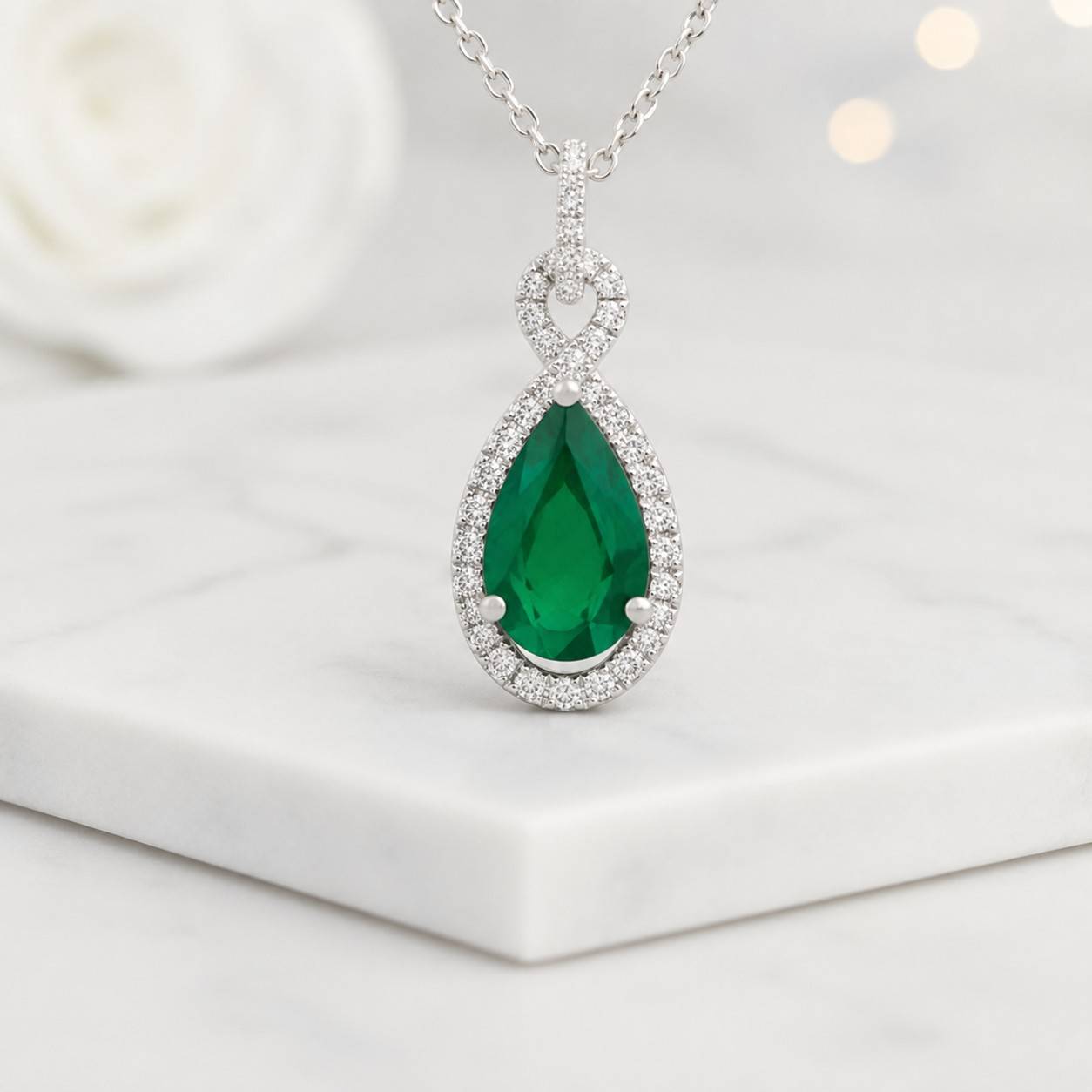 prong setting pave halo white necklace silver pendant charm pendant gift necklace daily necklace fashion pendant luxury pendant