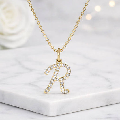 r initial pendant alphabet pendant monogram jewelry letter charm pendant crystal pendant necklace