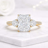 Radiant Cut Lab Grown Diamond Three Stone Engagement Ring