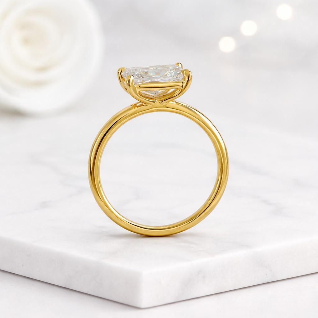 radiant cut ring radiant diamond ring radiant moissanite ring radiant lab diamond ring radiant gemstone ring