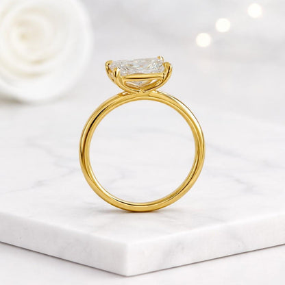 radiant cut ring radiant diamond ring radiant moissanite ring radiant lab diamond ring radiant gemstone ring