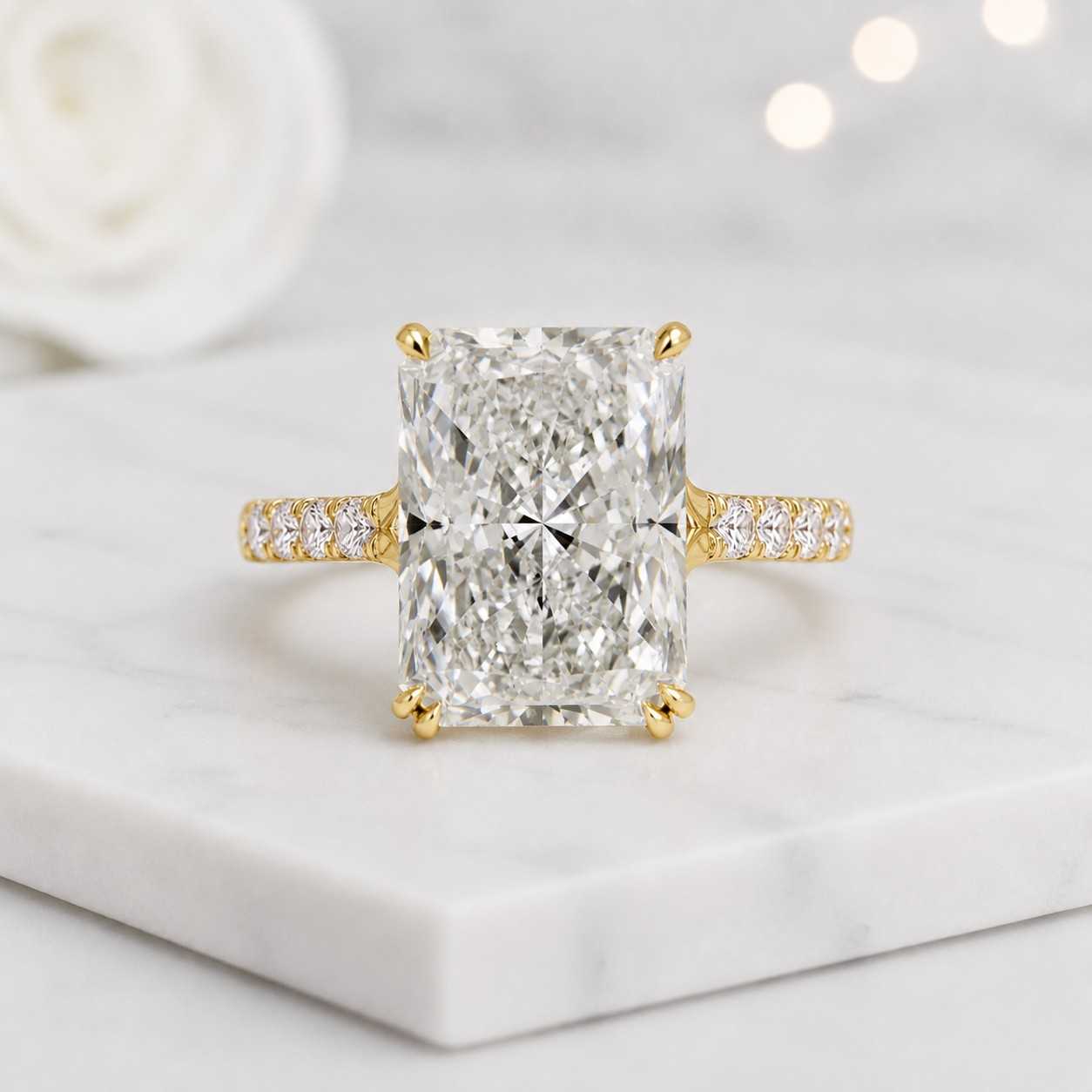 radiant cut ring radiant diamond ring radiant moissanite ring radiant solitaire radiant engagement radiant wedding ring