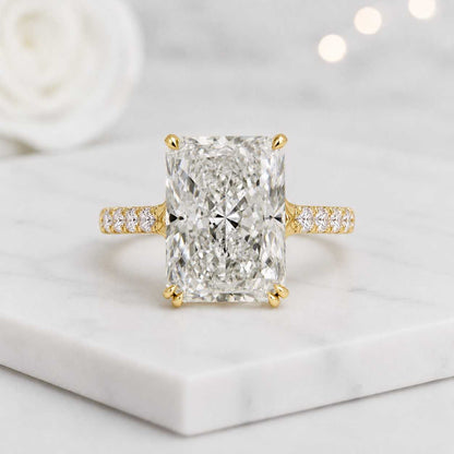 radiant cut ring radiant diamond ring radiant moissanite ring radiant solitaire radiant engagement radiant wedding ring