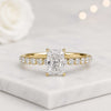 Radiant Cut Lab Grown Diamond Hidden Halo Pave Engagement Ring