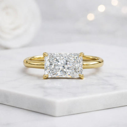 radiant cut ring solitaire ring gold ring engagement ring promise ring bridal ring statement ring luxury ring fine jewelry
