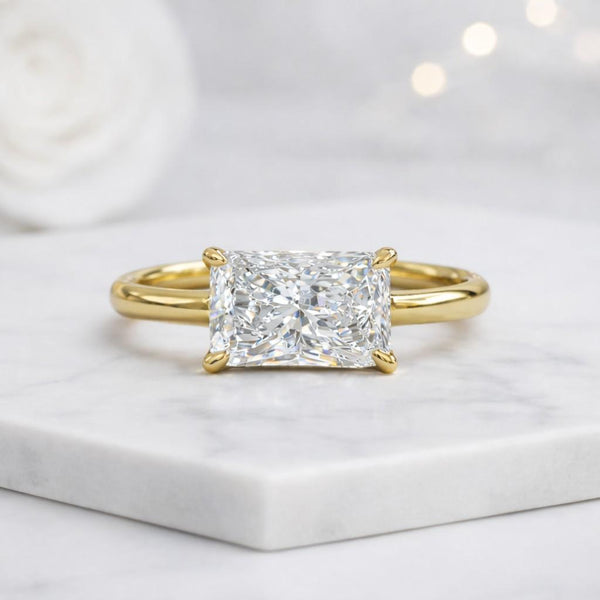 radiant cut ring solitaire ring gold ring engagement ring promise ring bridal ring statement ring luxury ring fine jewelry