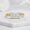 East West Radiant Cut Lab Grown Diamond Solitaire Engagement Ring