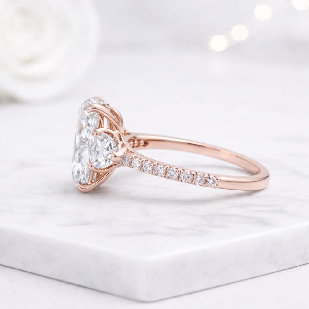 rectangular ring radiant diamond ring pear diamond ring thin band ring cathedral ring prong setting ring