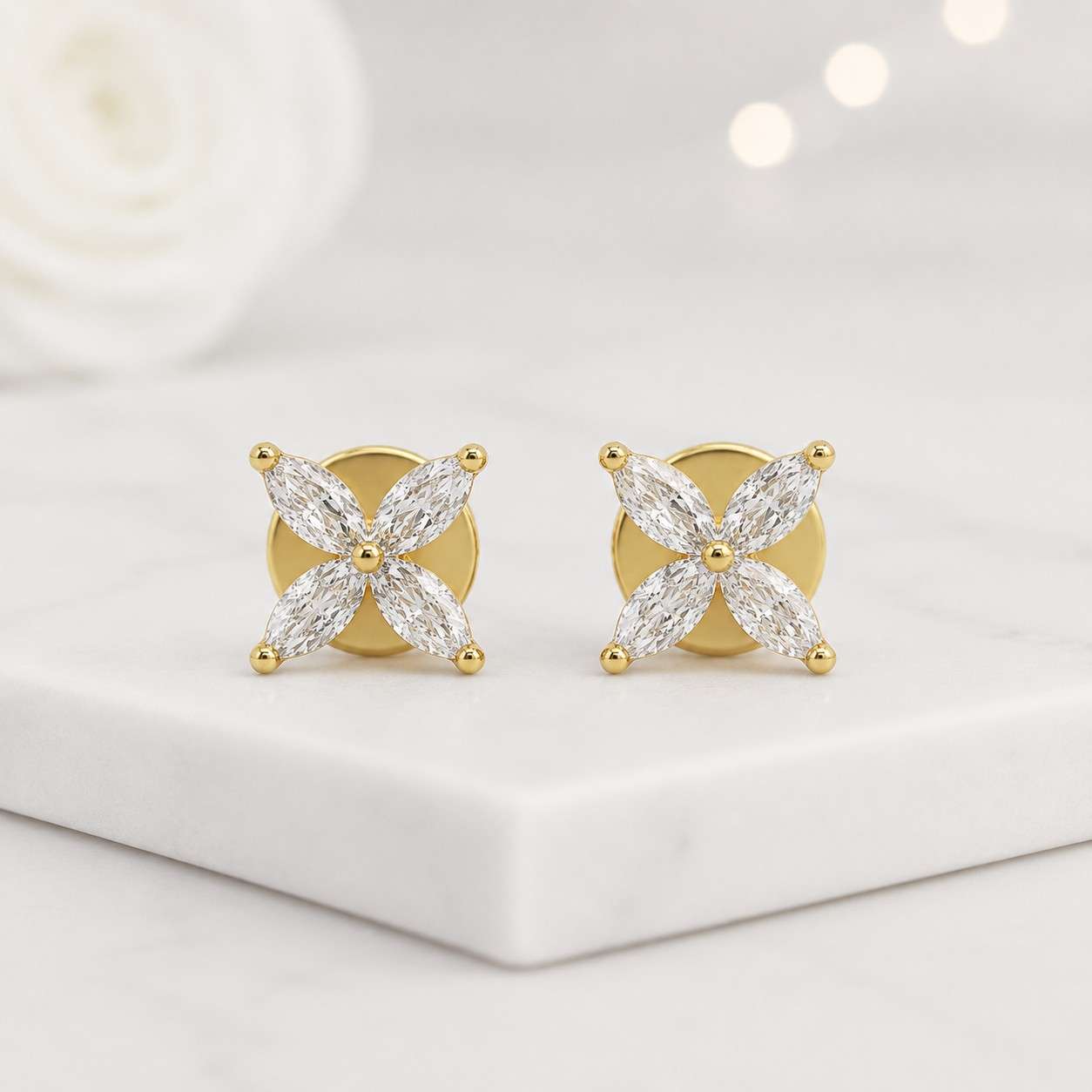 rose gold earrings gold stud earrings real gold earrings fine gold earrings gold flower earrings