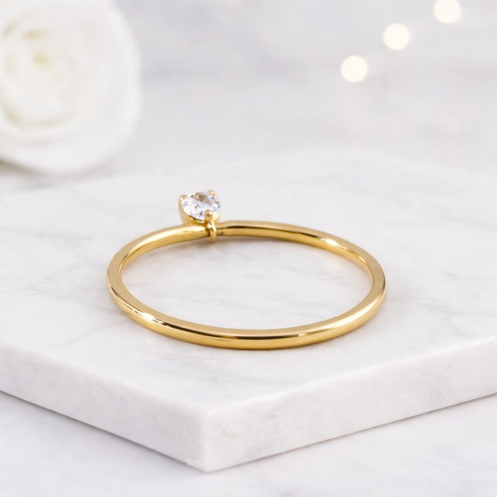 rose gold ring pear ring teardrop ring solitaire ring dangling ring charm ring stacking ring dainty ring minimalist ring