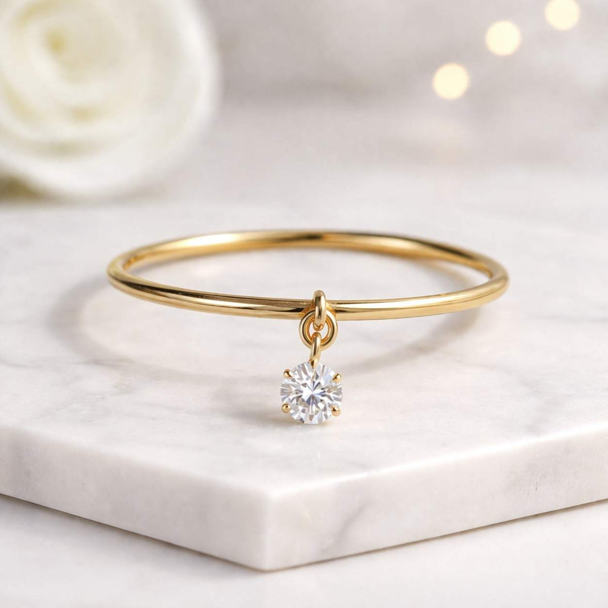 rose gold ring solitaire ring charm ring dangling ring thin ring stacking ring minimalist ring dainty ring delicate ring womens ring gemstone ring