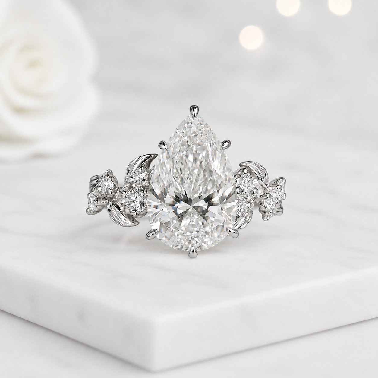 rose gold ring white gold ring platinum ring 925 silver ring sterling silver ring silver floral ring