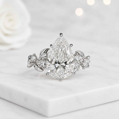 rose gold ring white gold ring platinum ring 925 silver ring sterling silver ring silver floral ring