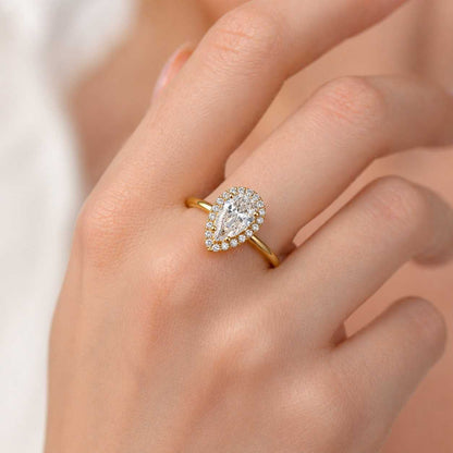 rose gold ring white gold ring platinum ring 925 silver ring sterling silver ring silver halo ring silver pear ring platinum halo ring platinum engagement ring white gold halo