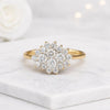 Round Cut Lab Grown Diamond Cluster Engagement Ring