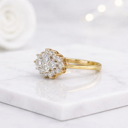 round cut ring round diamond ring round cluster ring round halo ring round flower ring round engagement ring