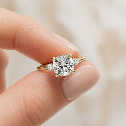round cut ring round diamond ring round moissanite ring round gemstone ring brilliant cut ring classic cut ring round solitaire ring round engagement ring round bridal ring round center stone ring round shape jewelry timeless cut ring popular ring