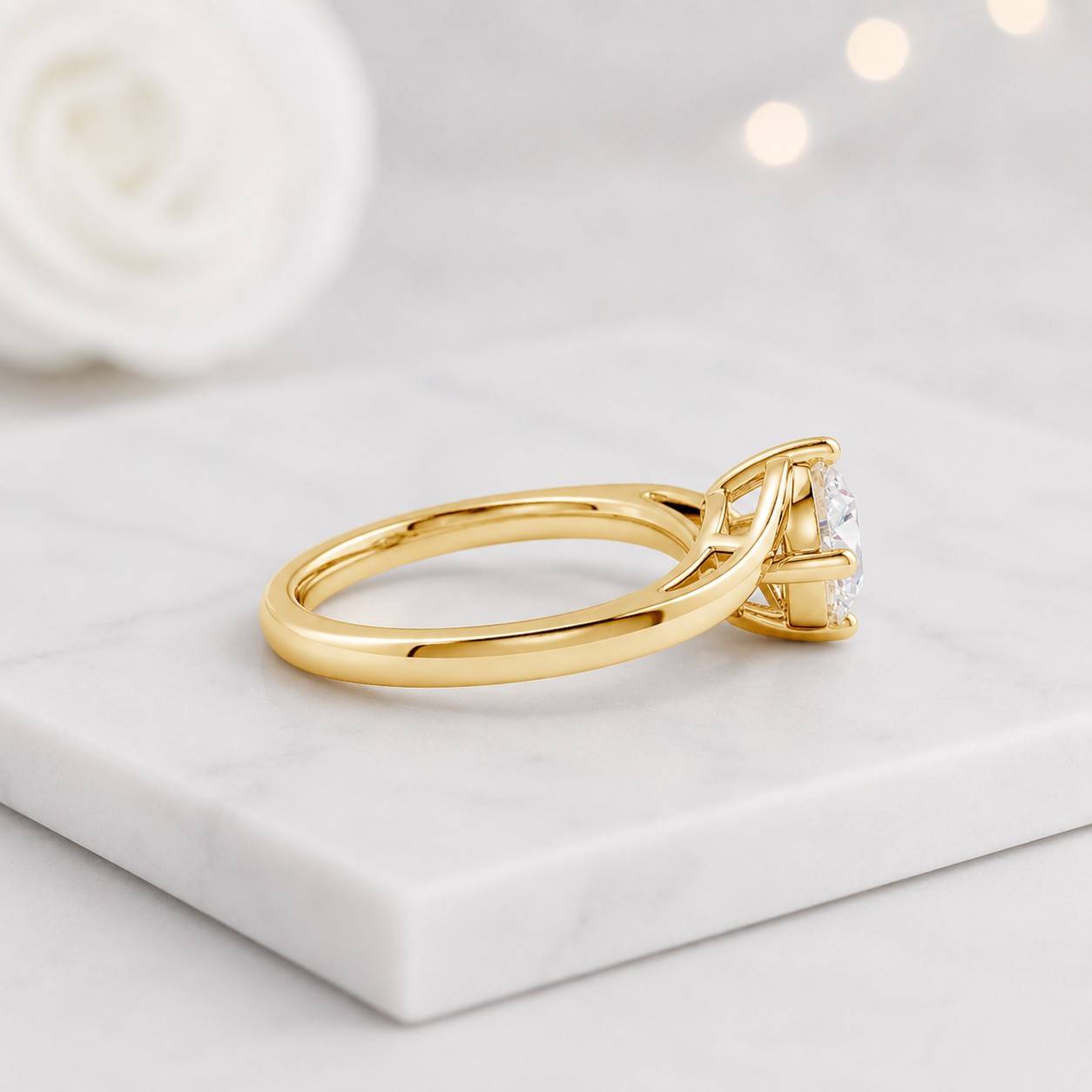 round cut ring twisted band ring crossover ring swirl ring elegant jewelry fine ring