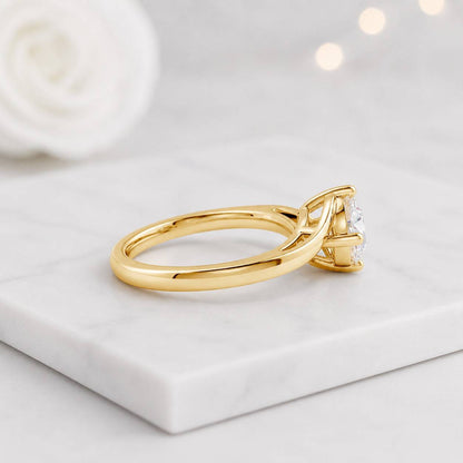 round cut ring twisted band ring crossover ring swirl ring elegant jewelry fine ring