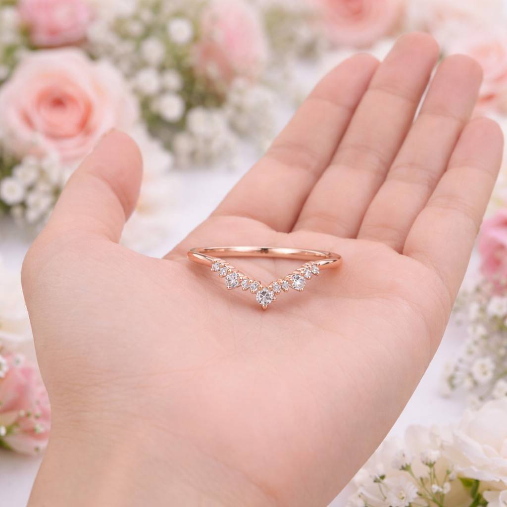 round diamond ring moissanite band lab diamond band cz band tiny diamond ring micro diamond ring graduated diamond ring