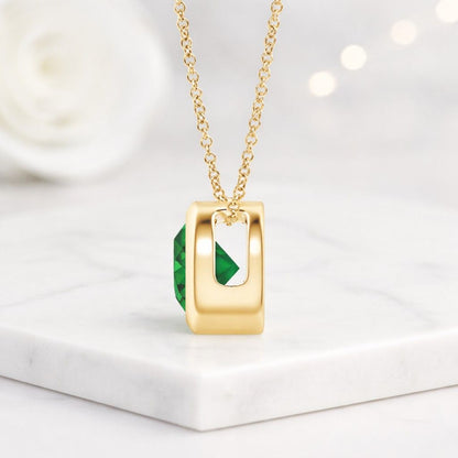 round necklace round cut necklace round gemstone necklace round pendant jewelry circular pendant necklace
