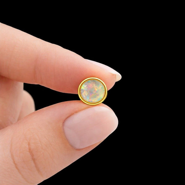 round opal pendant circle pendant bezel set pendant gold opal jewelry opal charm necklace statement pendant solitaire pendant bezel jewelry round stone pendant