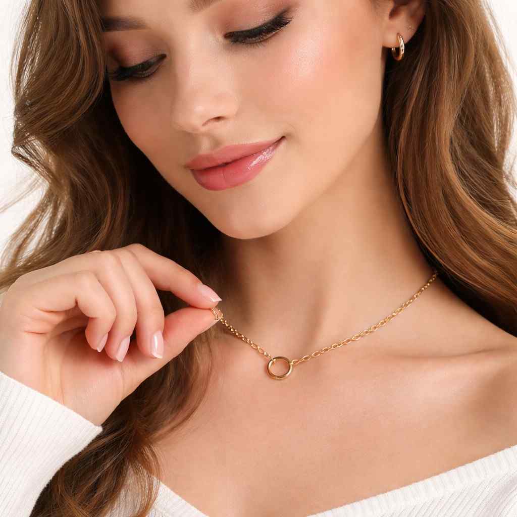 round pendant necklace bold necklace elegant necklace classic necklace chain jewelry gift necklace luxury necklace