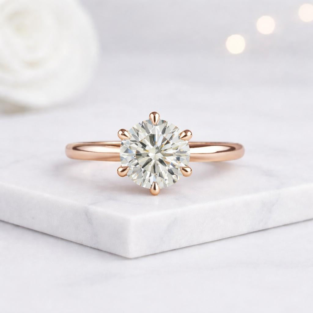 round solitaire ring solitaire engagement ring gold solitaire ring classic solitaire ring fine ring jewelry ring polished gold ring bright stone ring sparkly ring