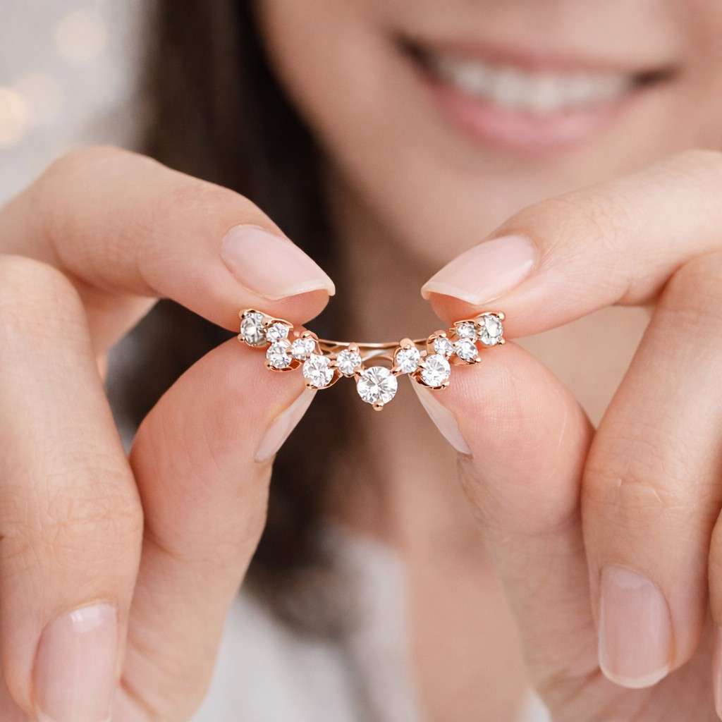 round stone band oval stone band pear stone band marquise stone band cushion stone band princess stone band