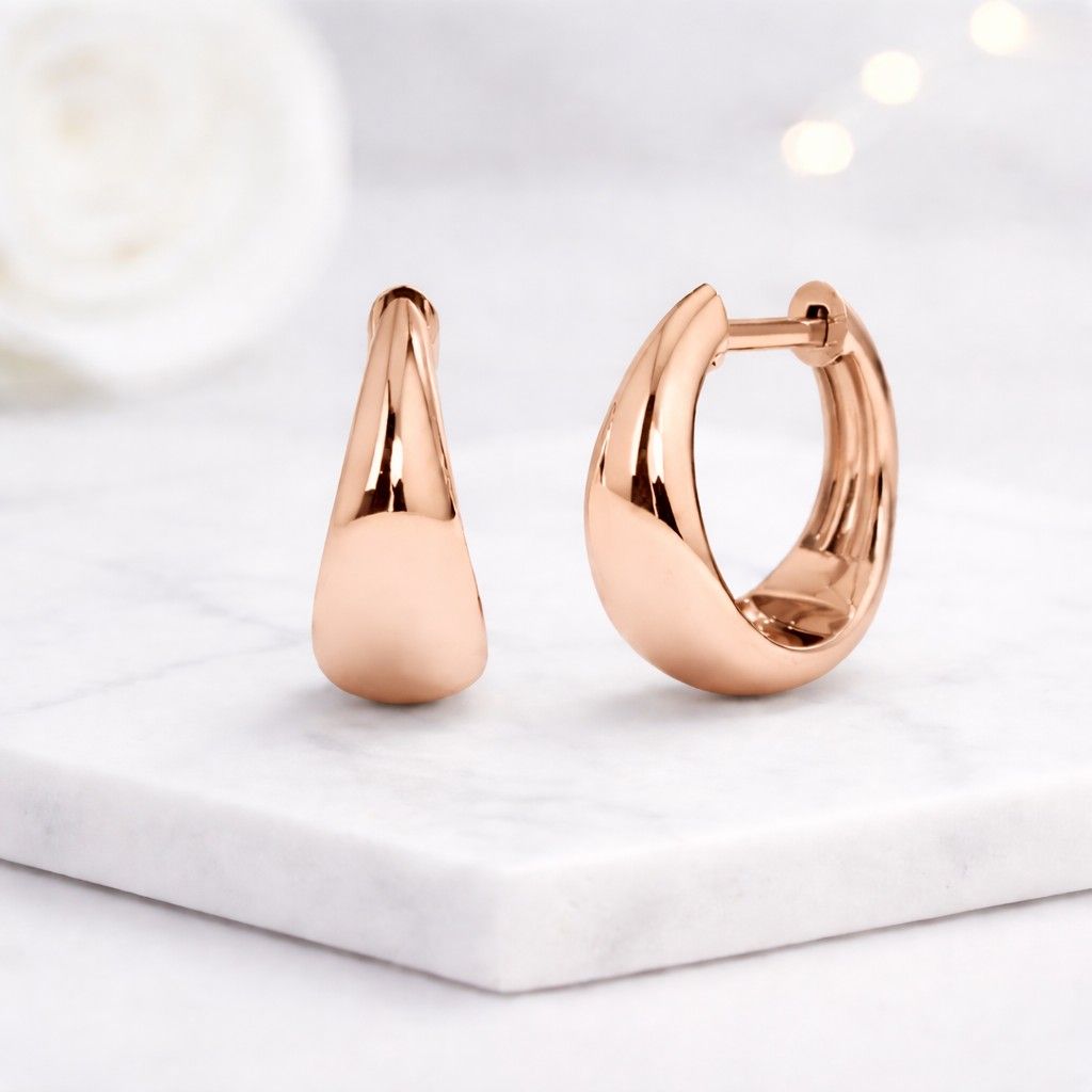 rounded hoops clean design earrings glossy earrings luxury earrings chic earrings daily earrings gift jewelry stackable earrings versatile earrings timeless earrings
