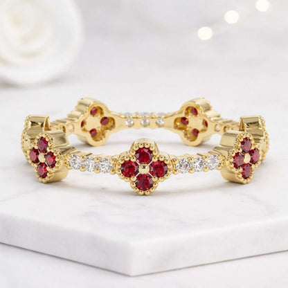ruby flower ring floral ring gold ring stacking ring dainty ring gemstone ring cluster ring eternity ring women ring floral band red stone ring delicate ring vintage ring elegant ring unique ring
