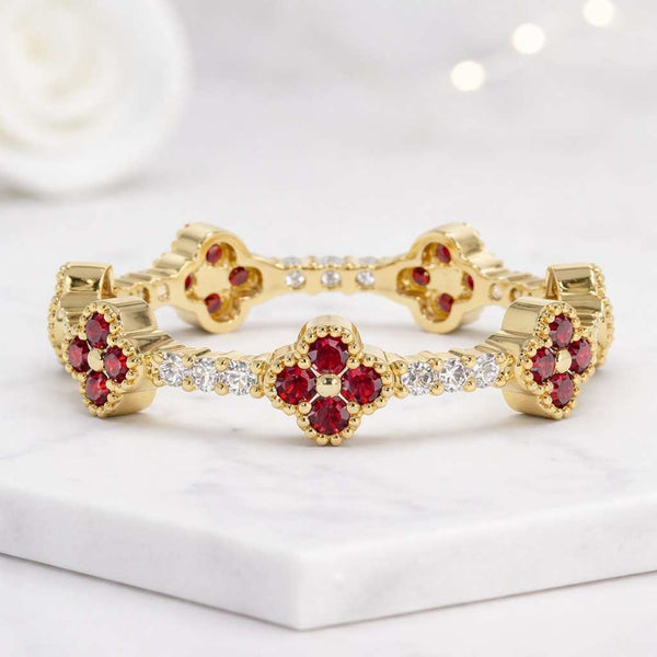 ruby flower ring floral ring gold ring stacking ring dainty ring gemstone ring cluster ring eternity ring women ring floral band red stone ring delicate ring vintage ring elegant ring unique ring