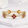 14K Yellow Gold Ruby Flower Eternity Band Ring