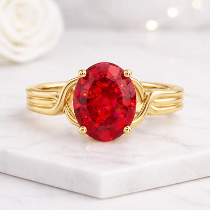 ruby ring red gemstone ring oval ruby ring gold ruby ring solitaire ruby ring prong set ring statement ring gemstone jewelry fine jewelry women ring elegant ring luxury ring red stone ring oval stone ring