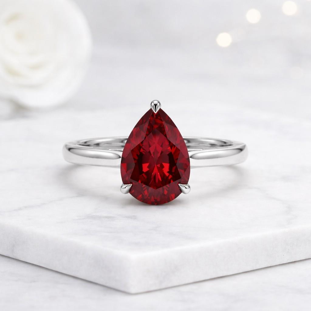ruby ring ruby engagement ring ruby solitaire ring ruby jewelry red ruby stone natural ruby look lab ruby ring