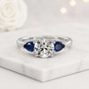 Round Cut Lab Grown Diamond Three Stone Engagement Ring