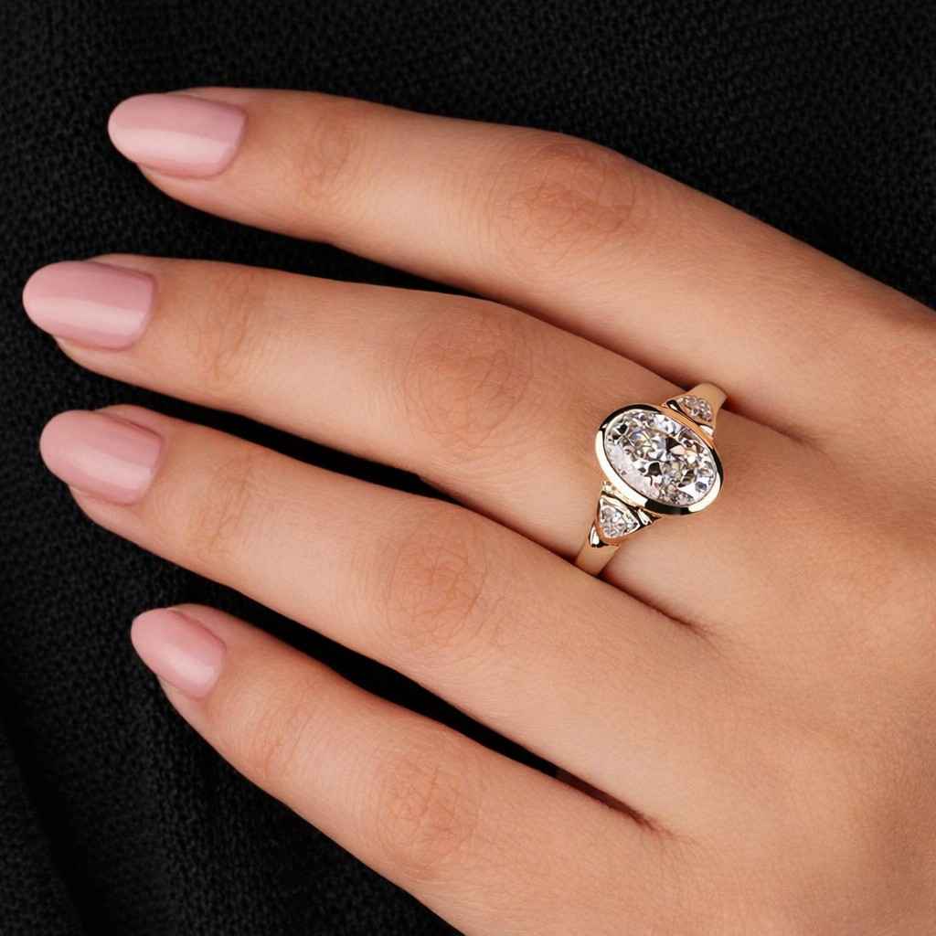 setting bezel setting oval design clean design timeless ring shiny ring stackable ring everyday ring anniversary ring proposal ring gift ring