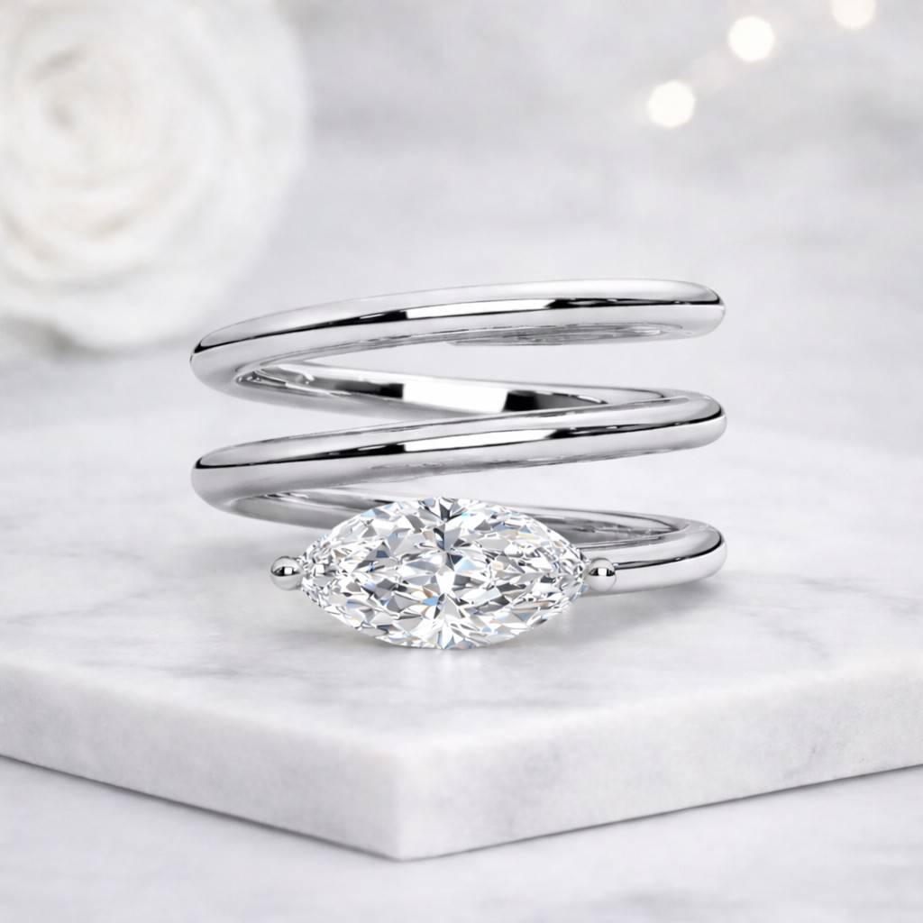 elegant ring shiny ring polished ring smooth band bypass ring coil ring fashion ring adjustable ring luxury ring fine jewelry bold ring