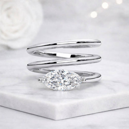 elegant ring shiny ring polished ring smooth band bypass ring coil ring fashion ring adjustable ring luxury ring fine jewelry bold ring