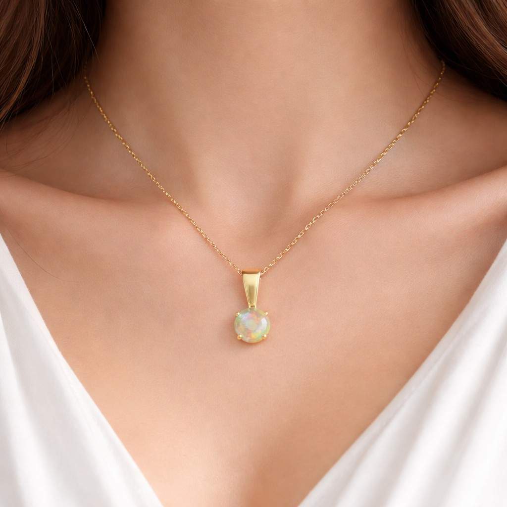 simple pendant bridal necklace gift for her handmade jewelry bezel pendant prong setting classic necklace