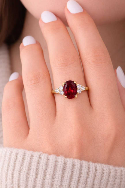 simple ring delicate ring slim ring stackable ring bright gemstone sparkling ring side stone ring claw setting handmade jewelry women jewelry gift ring bridal jewelry fashion ring