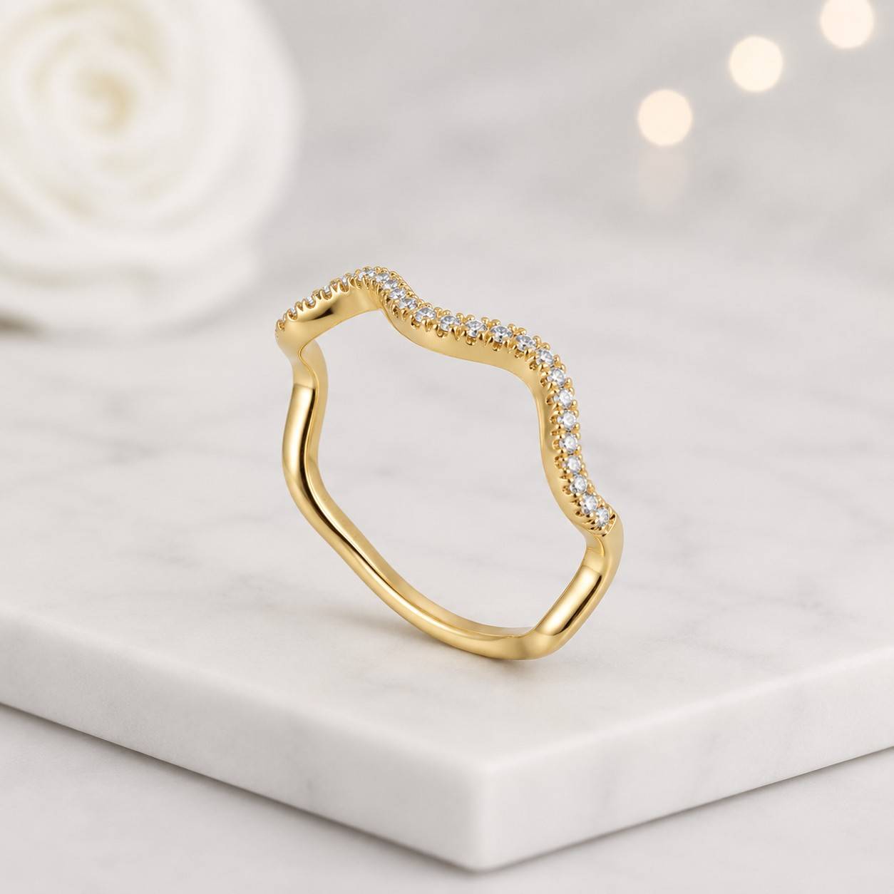 simple ring elegant ring fine ring band ring pave ring crystal ring sparkle ring curved band nesting ring contour band slim ring delicate ring