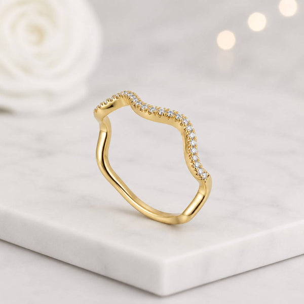 simple ring elegant ring fine ring band ring pave ring crystal ring sparkle ring curved band nesting ring contour band slim ring delicate ring