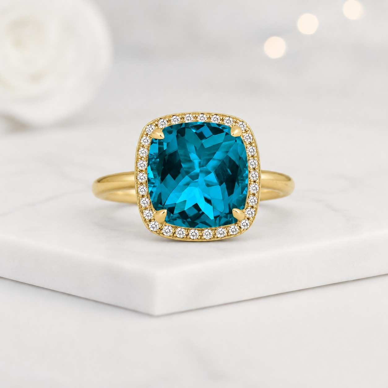 simulated diamond ring gemstone halo ring sparkling diamond ring gemstone jewelry fine gemstone ring precious stone ring gemstone