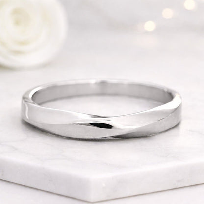 sleek wedding ring dainty band ring stack ring contour wedding band lightweight ring everyday band