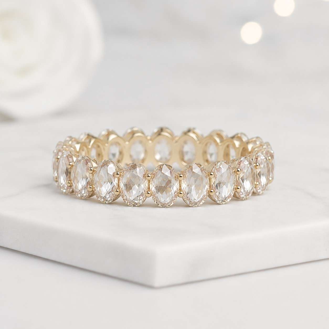 slim band ring statement ring wedding jewelry bridal jewelry gemstone band oval cut ring feminine ring luxury gift stacking band eternity band