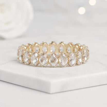 slim band ring statement ring wedding jewelry bridal jewelry gemstone band oval cut ring feminine ring luxury gift stacking band eternity band