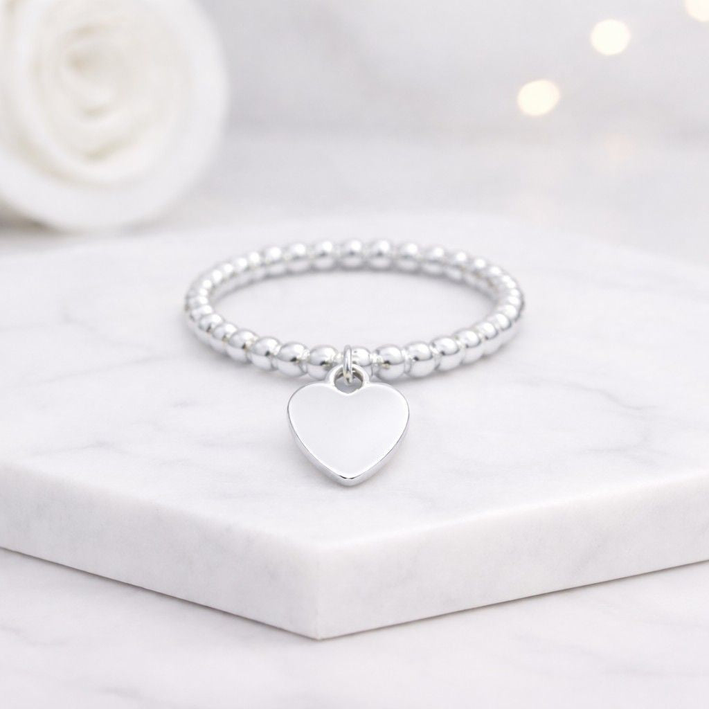 slim ring delicate ring open ring finger ring charm jewelry heart jewelry ring design band ring beaded band romantic ring casual ring daily ring