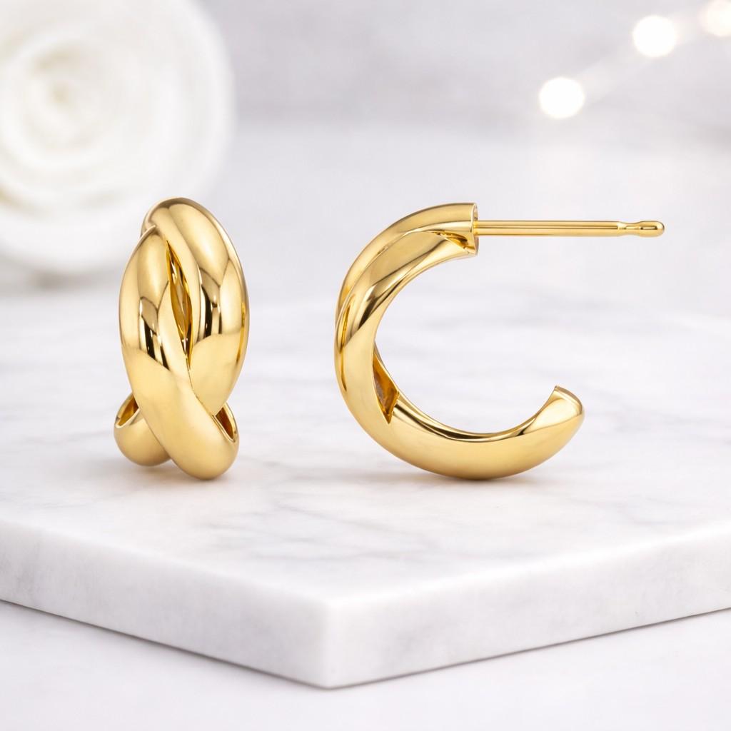 small hoops gold lobe earrings gold cartilage hoops gold second hole earrings gold gift earrings gold women jewelry gold